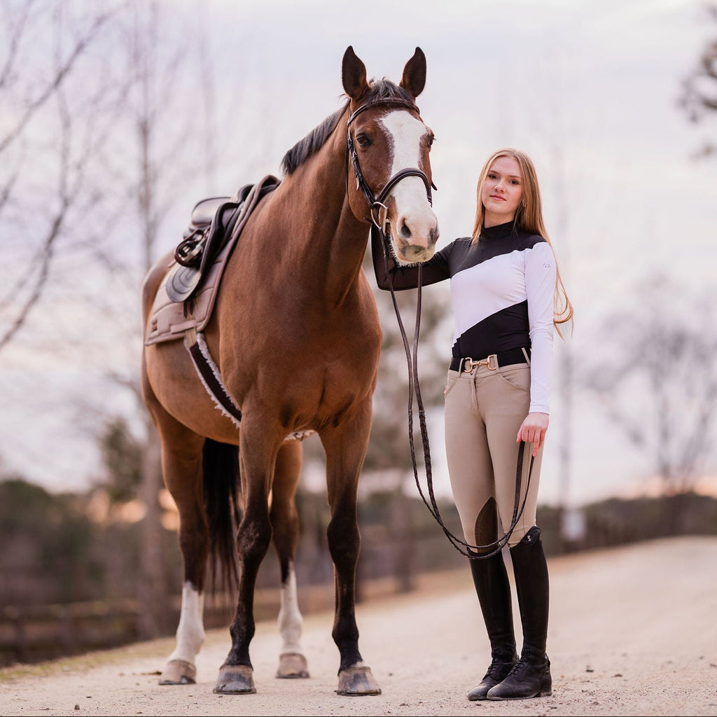 Mockneck Colorblock Black & White