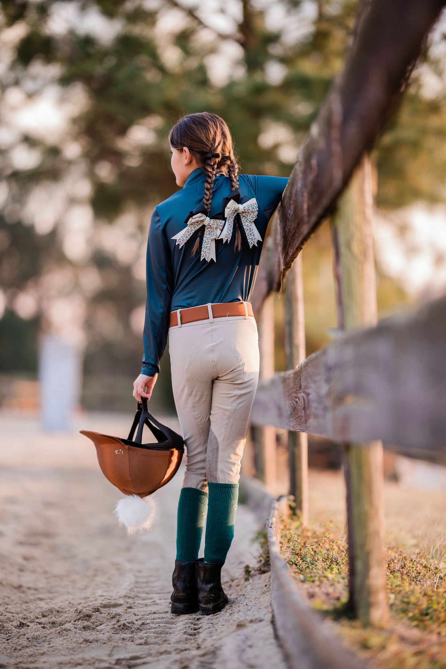 Equestrian Horse Show Bow, Fox Pattern