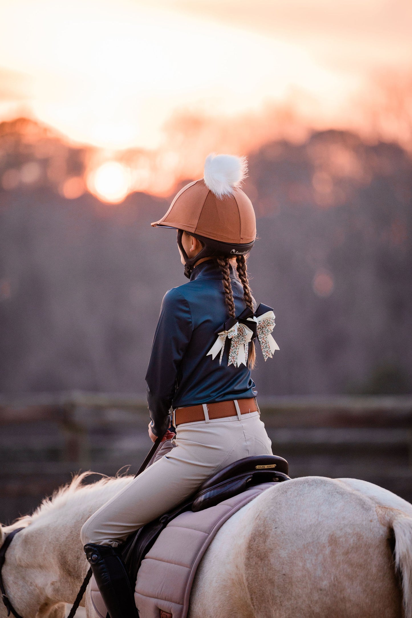 Equestrian Horse Show Bow, Fox Pattern