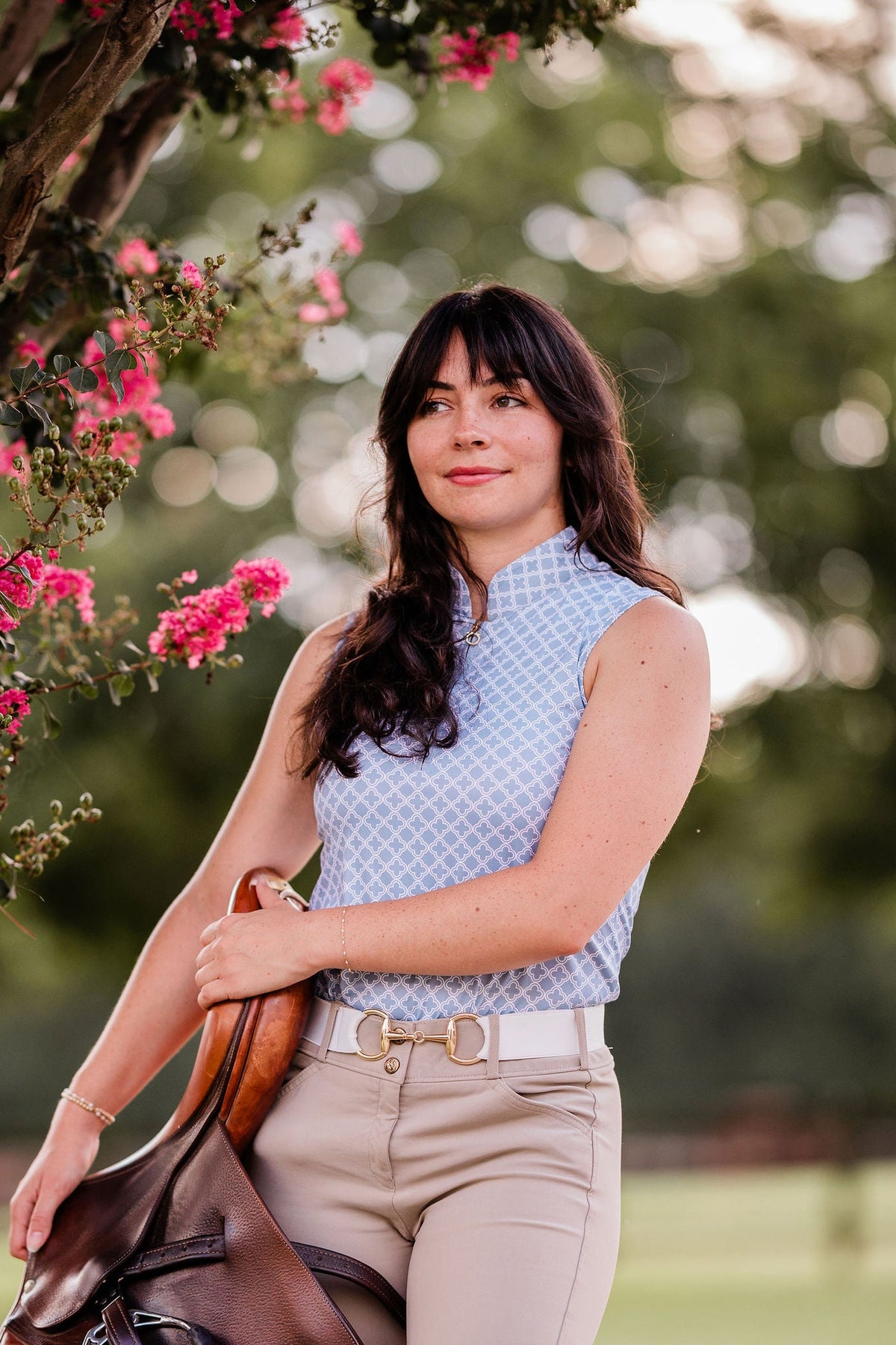 Blue Sleeveless Riding Top