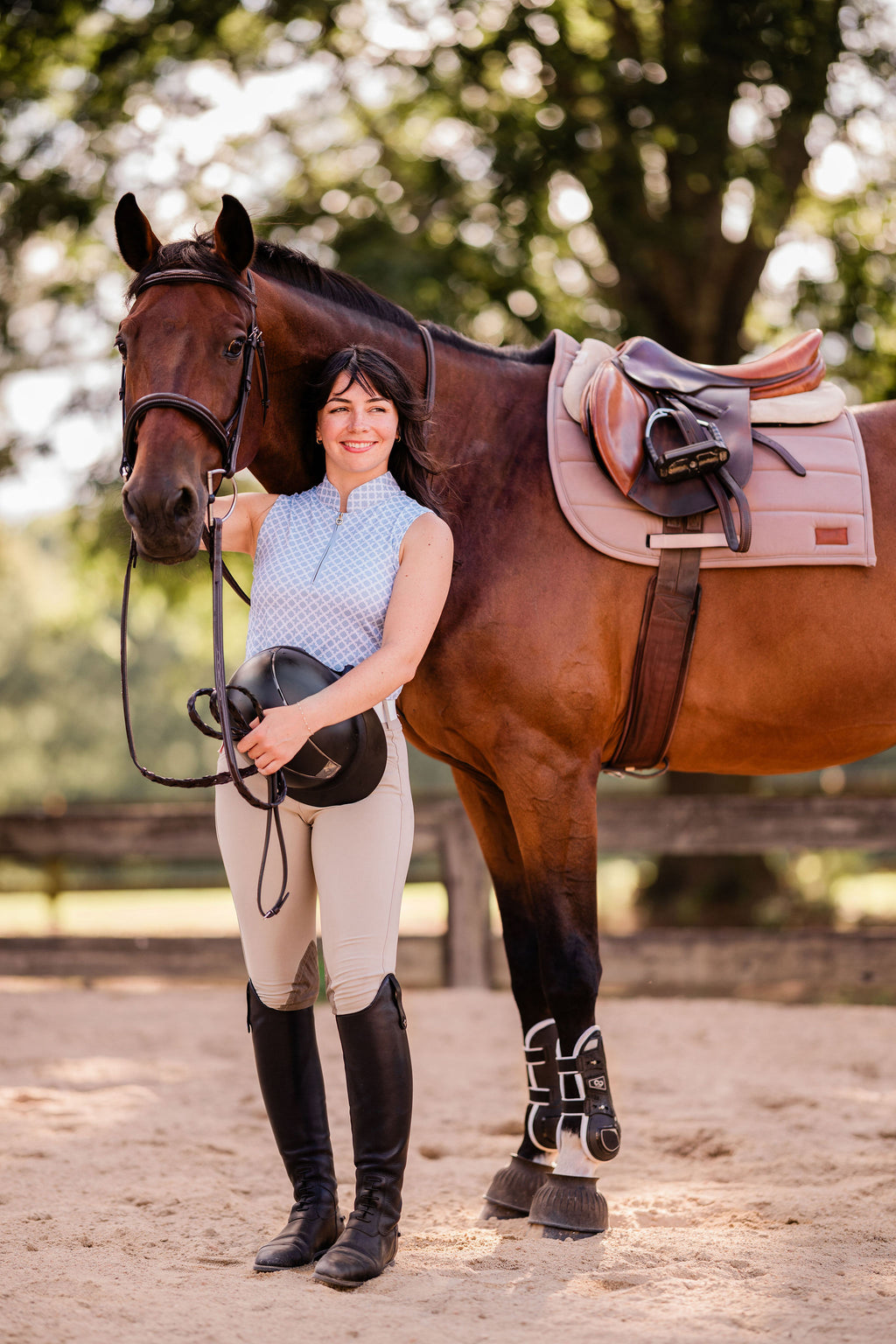 Blue Sleeveless Riding Top
