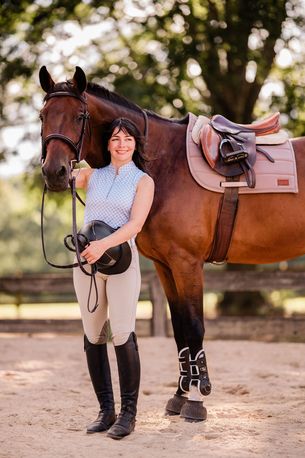 Blue Sleeveless Riding Top