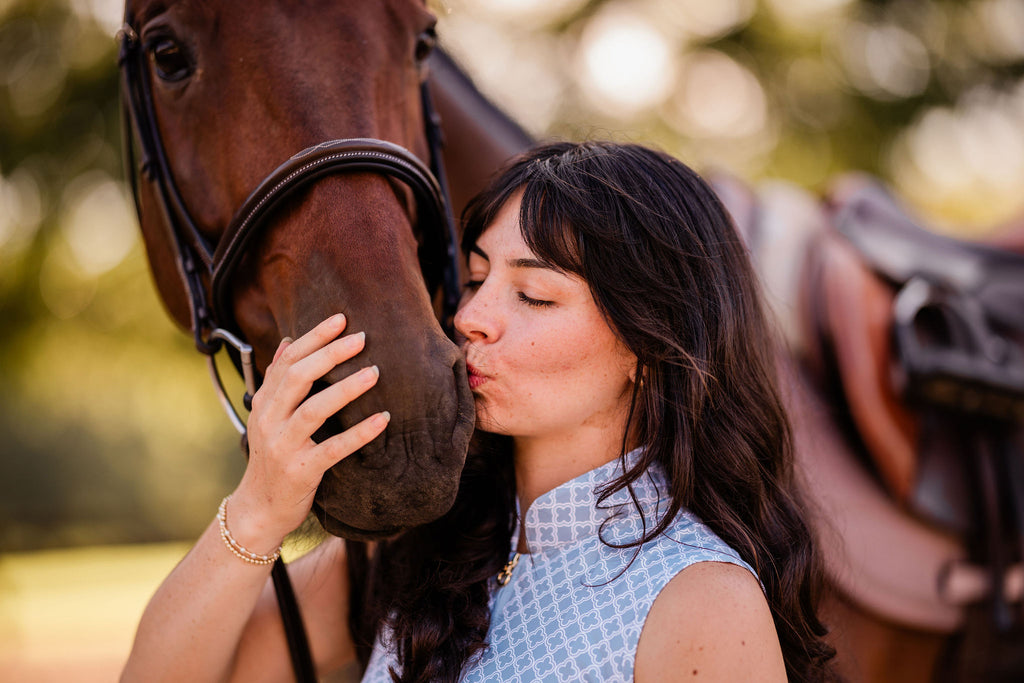 Blue Sleeveless Riding Top
