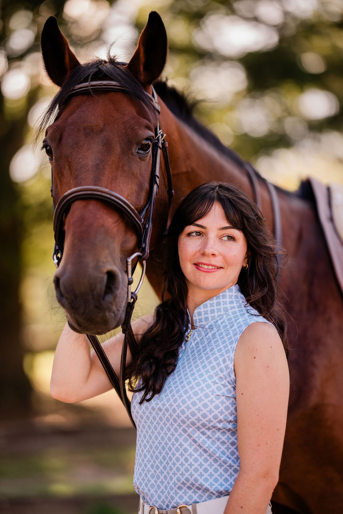 Blue Sleeveless Riding Top