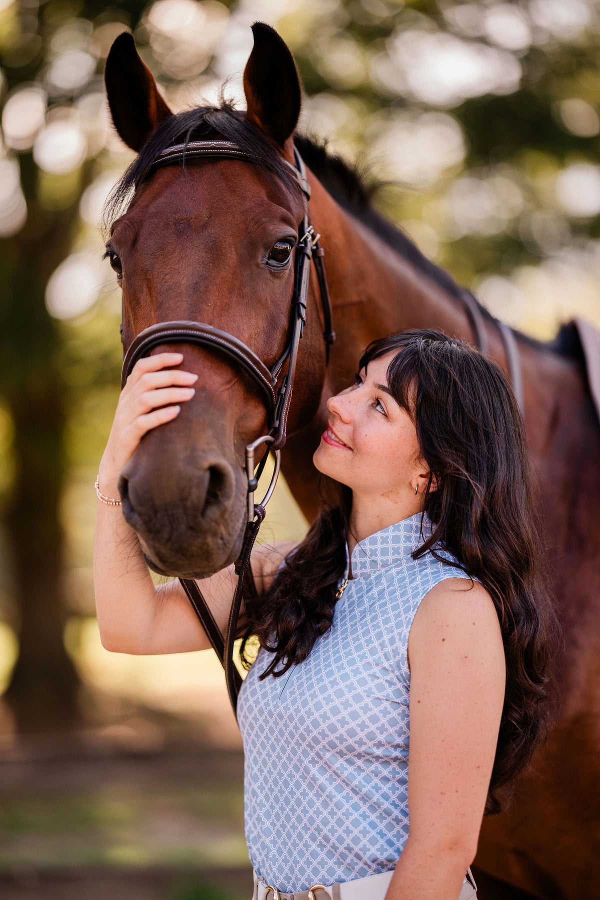 Blue Sleeveless Riding Top