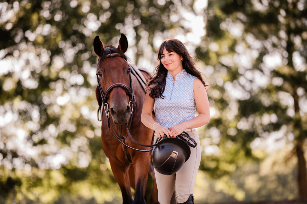 Blue Sleeveless Riding Top