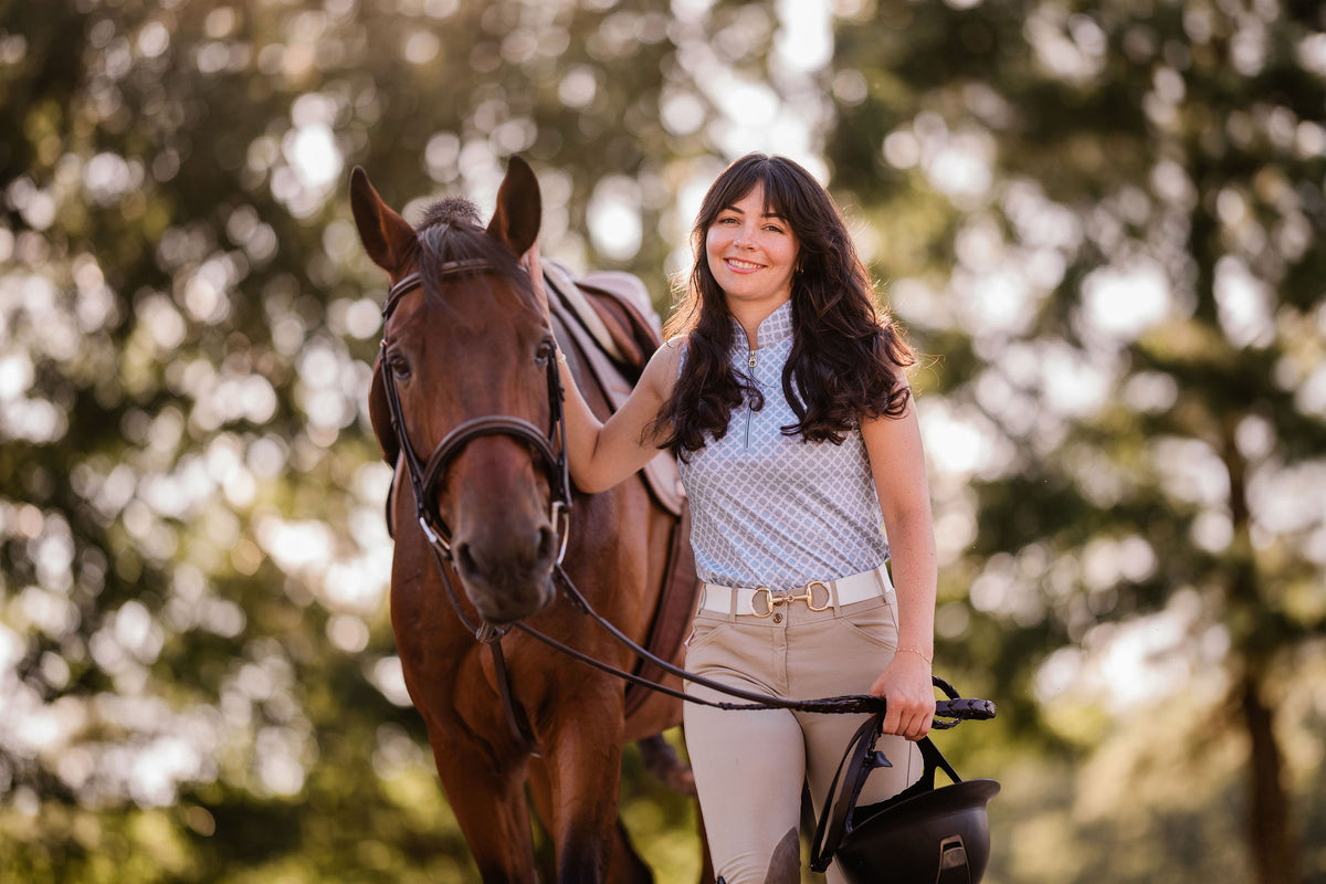 Blue Sleeveless Riding Top