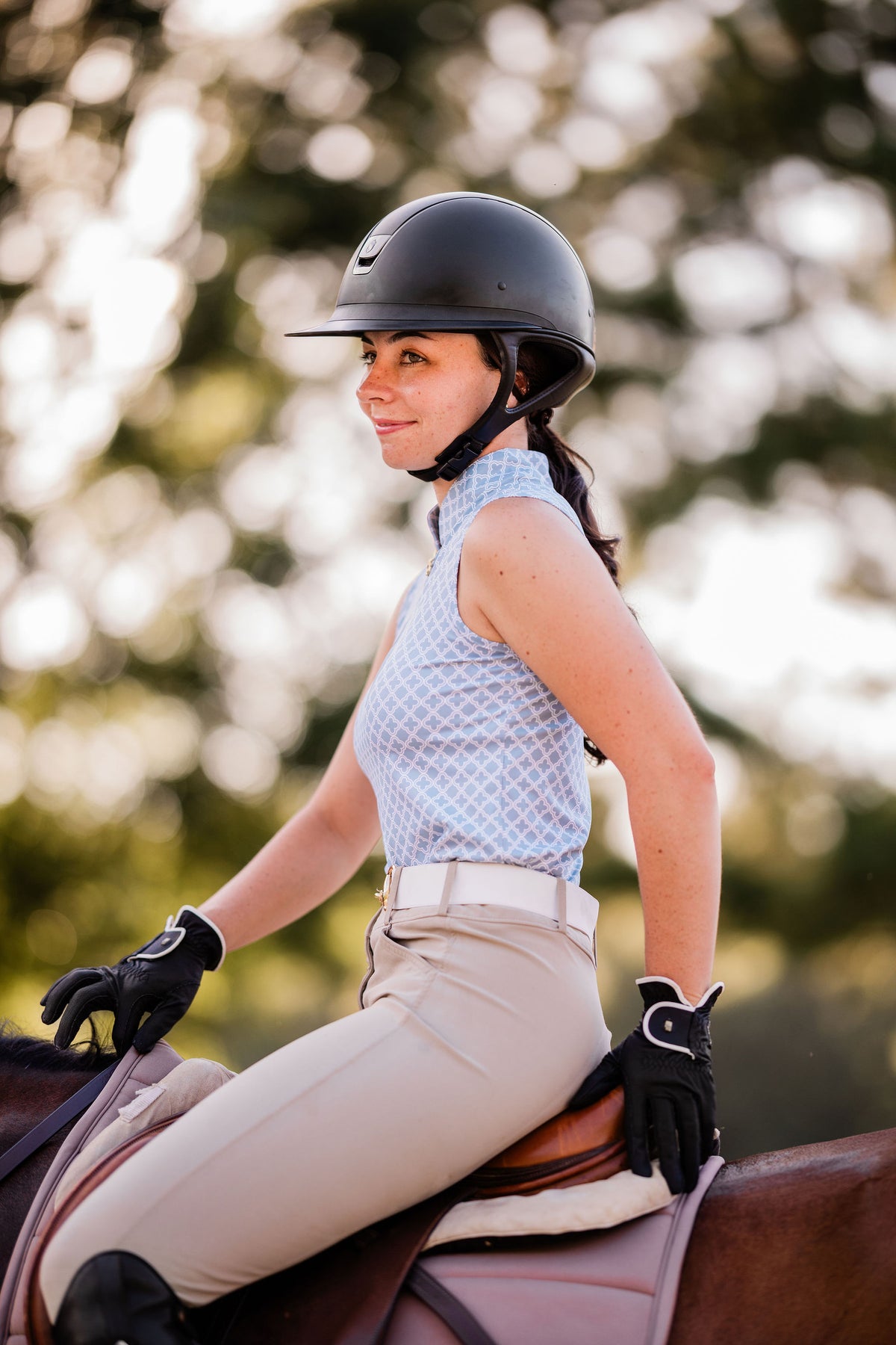 Blue Sleeveless Riding Top