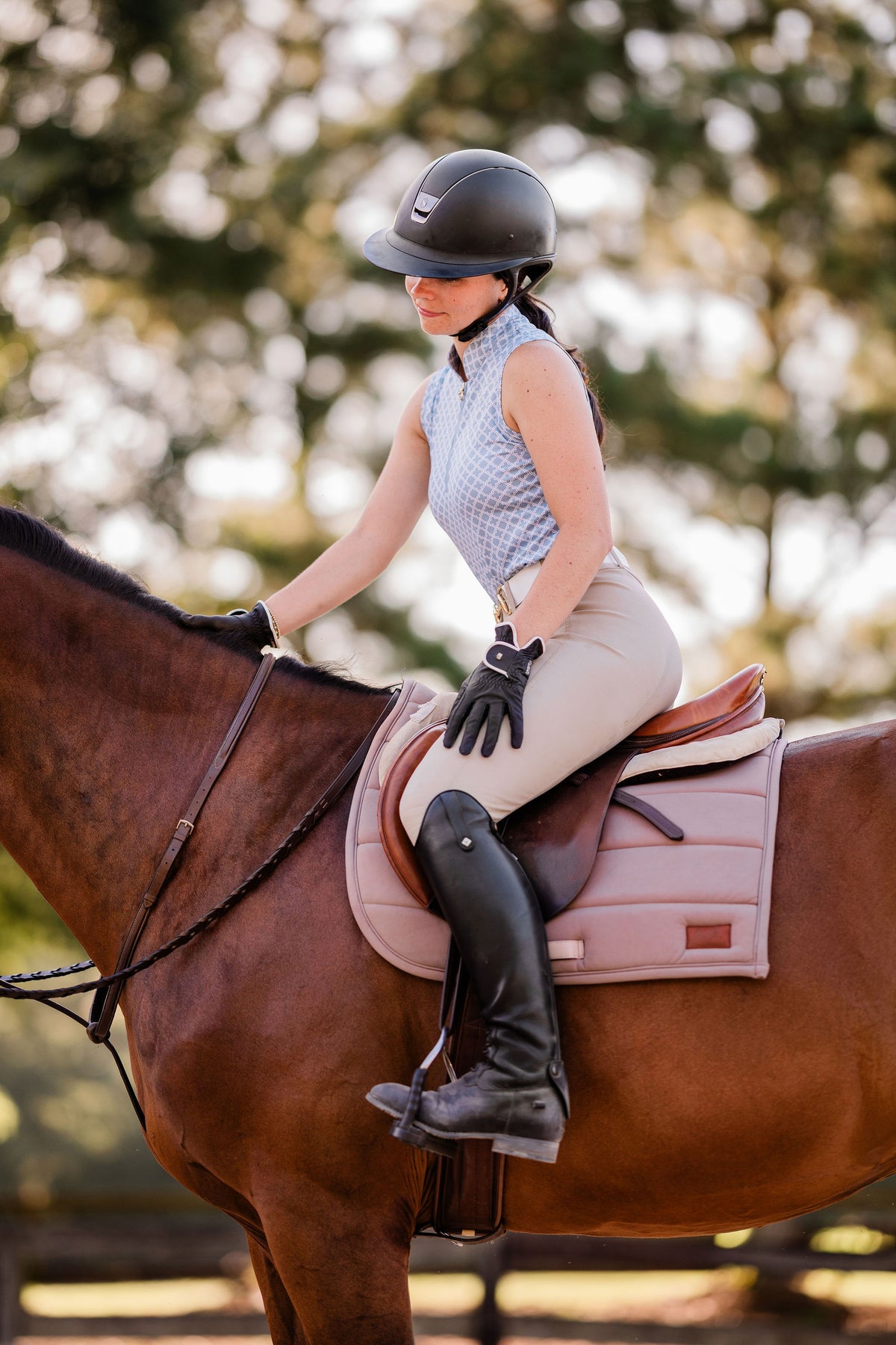 Blue Sleeveless Riding Top