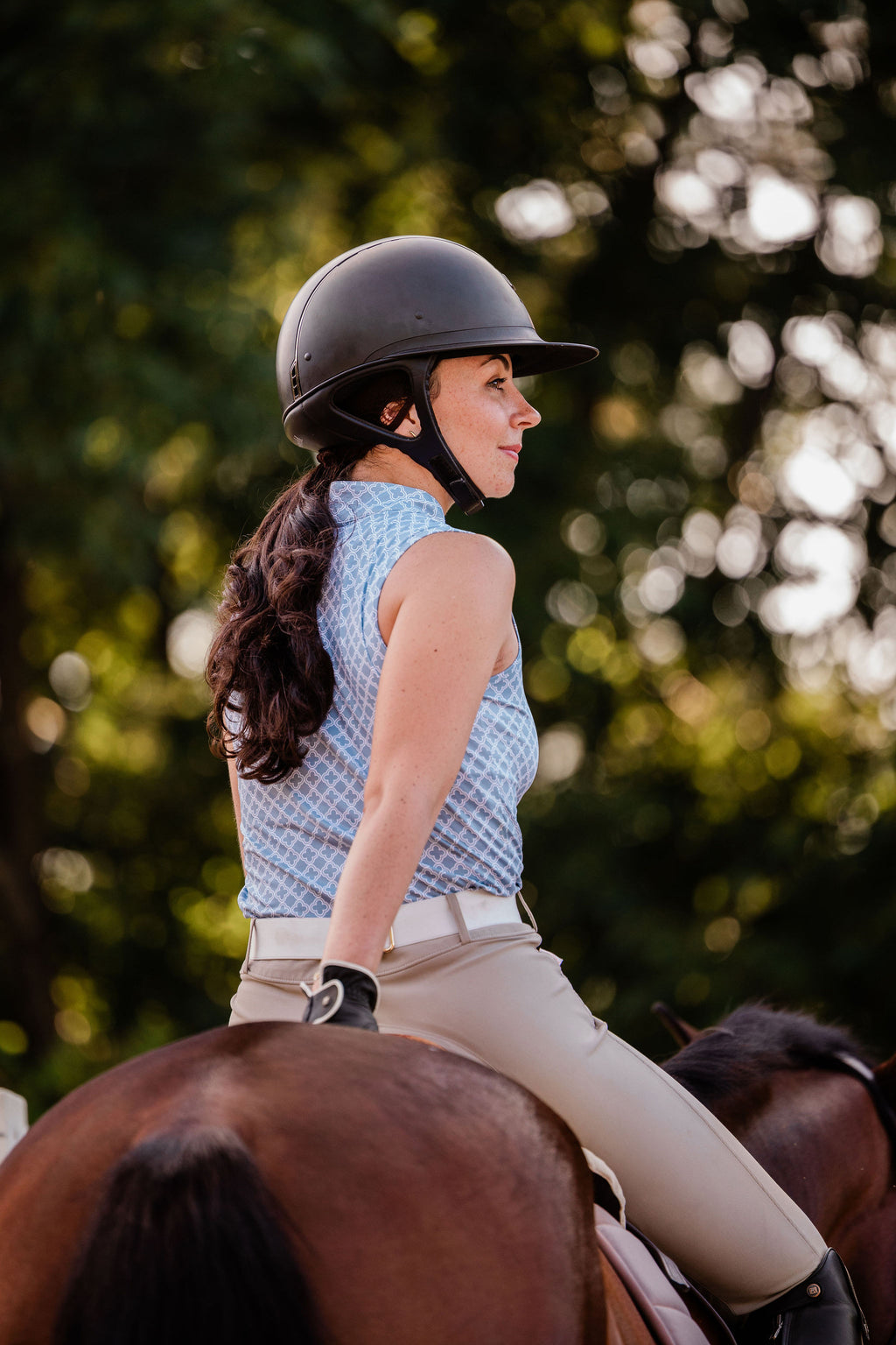 Blue Sleeveless Riding Top