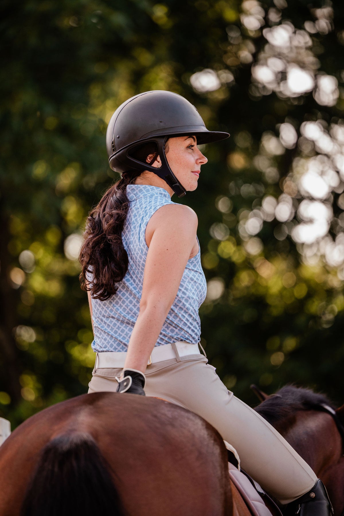Blue Sleeveless Riding Top