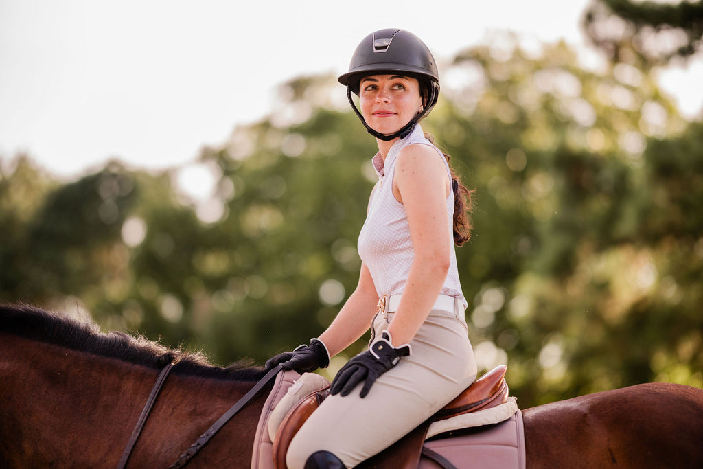 White Sleeveless Riding Top
