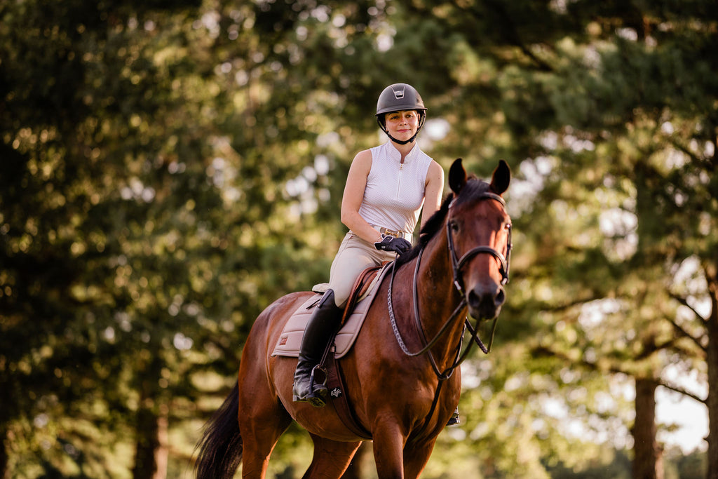 White Sleeveless Riding Top