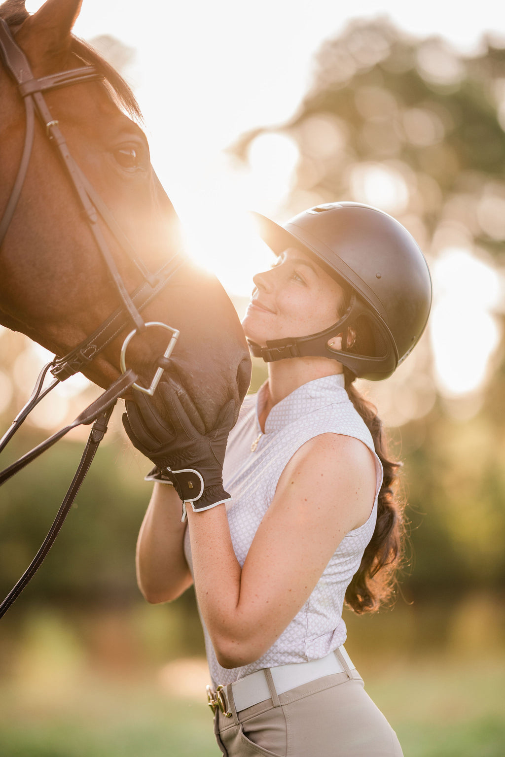 White Sleeveless Riding Top
