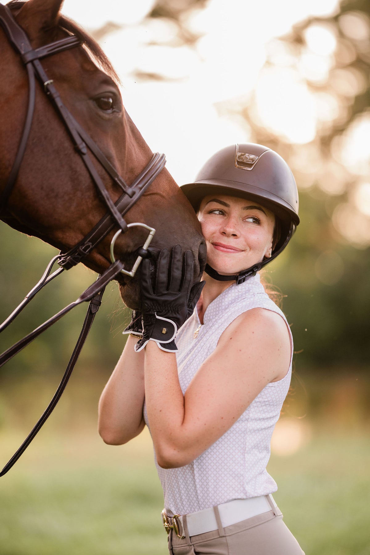 White Sleeveless Riding Top