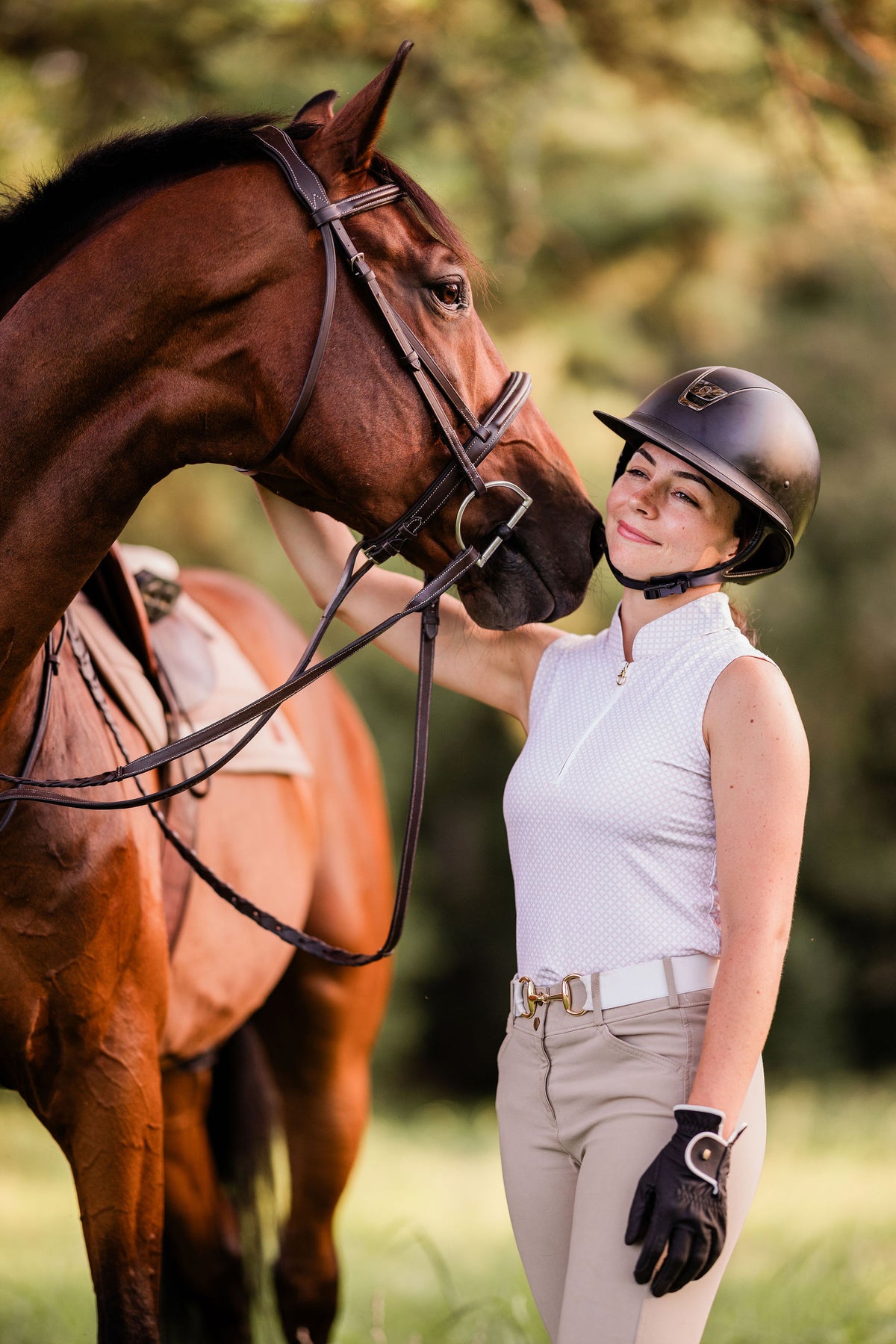 White Sleeveless Riding Top