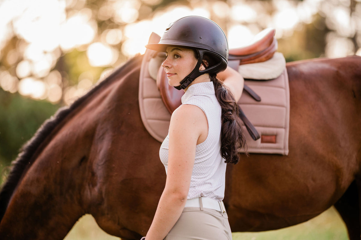 White Sleeveless Riding Top