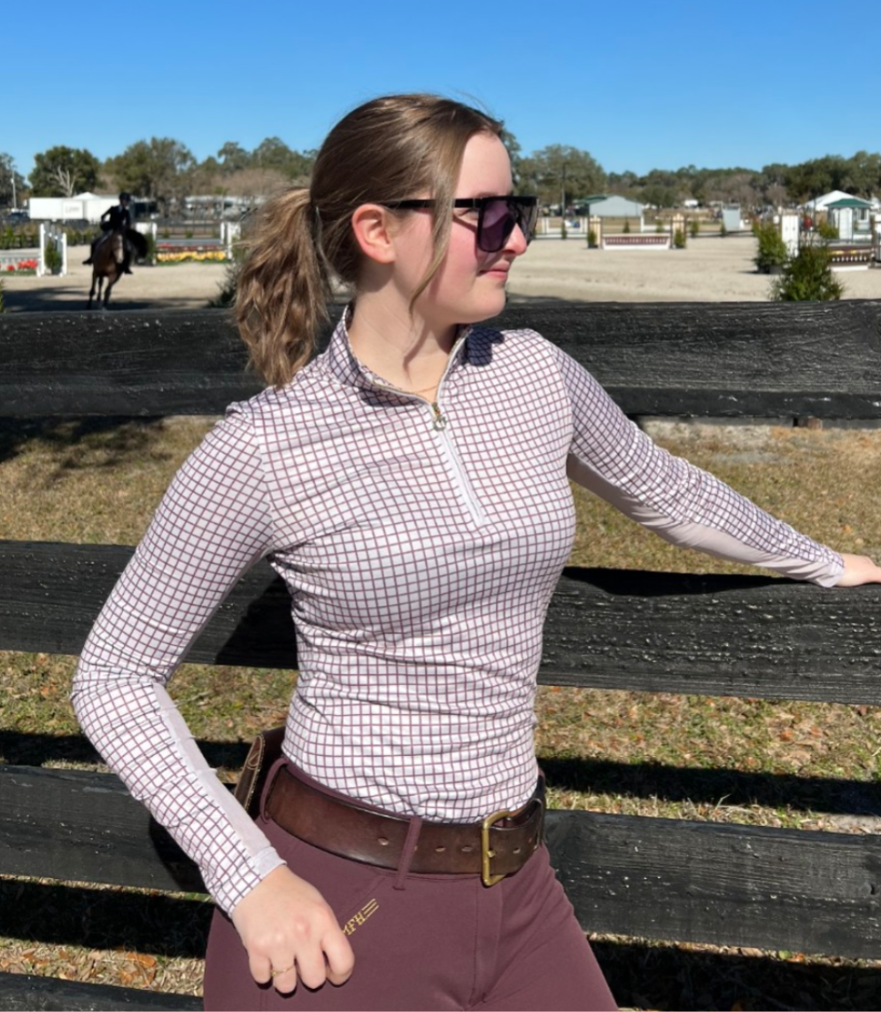 Burgundy Plaid Sun Shirt