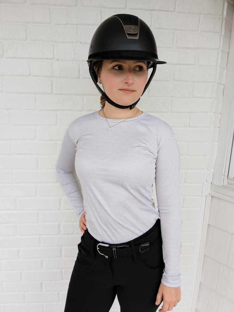 Striped Crew Neck Riding Top