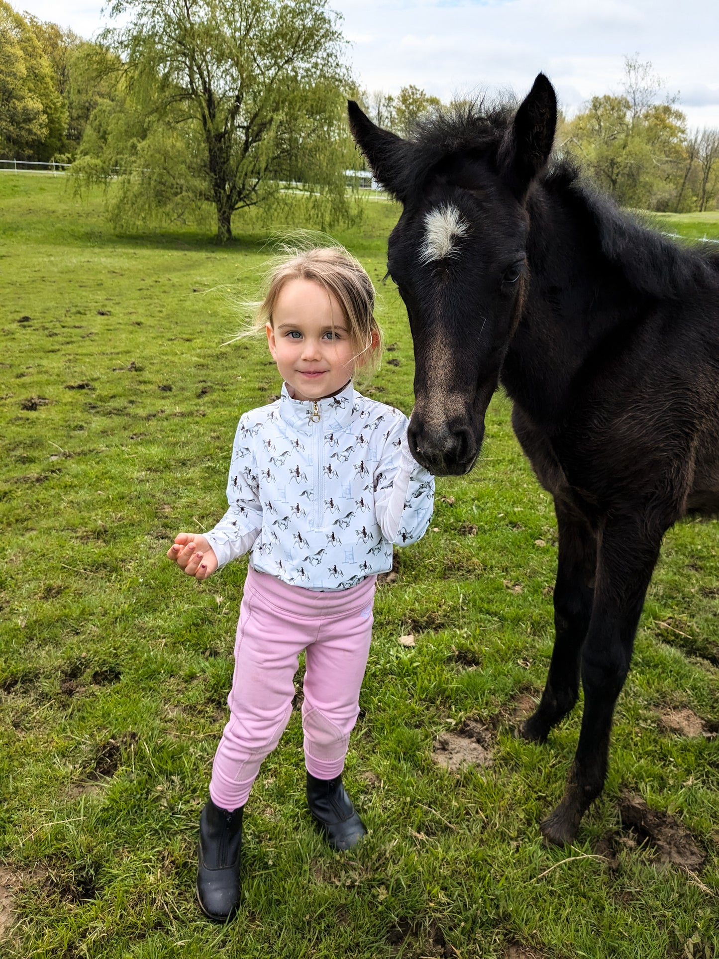 Youth Grey Horse Sun Shirt