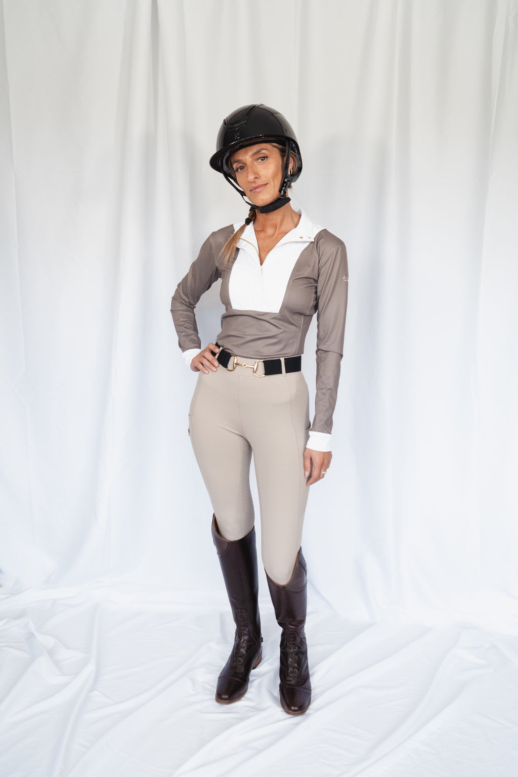 Saddle Taupe Competition Top