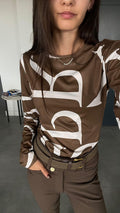 Mocha Monogram Top