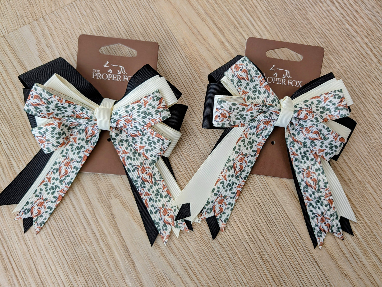 Equestrian Horse Show Bow, Fox Pattern