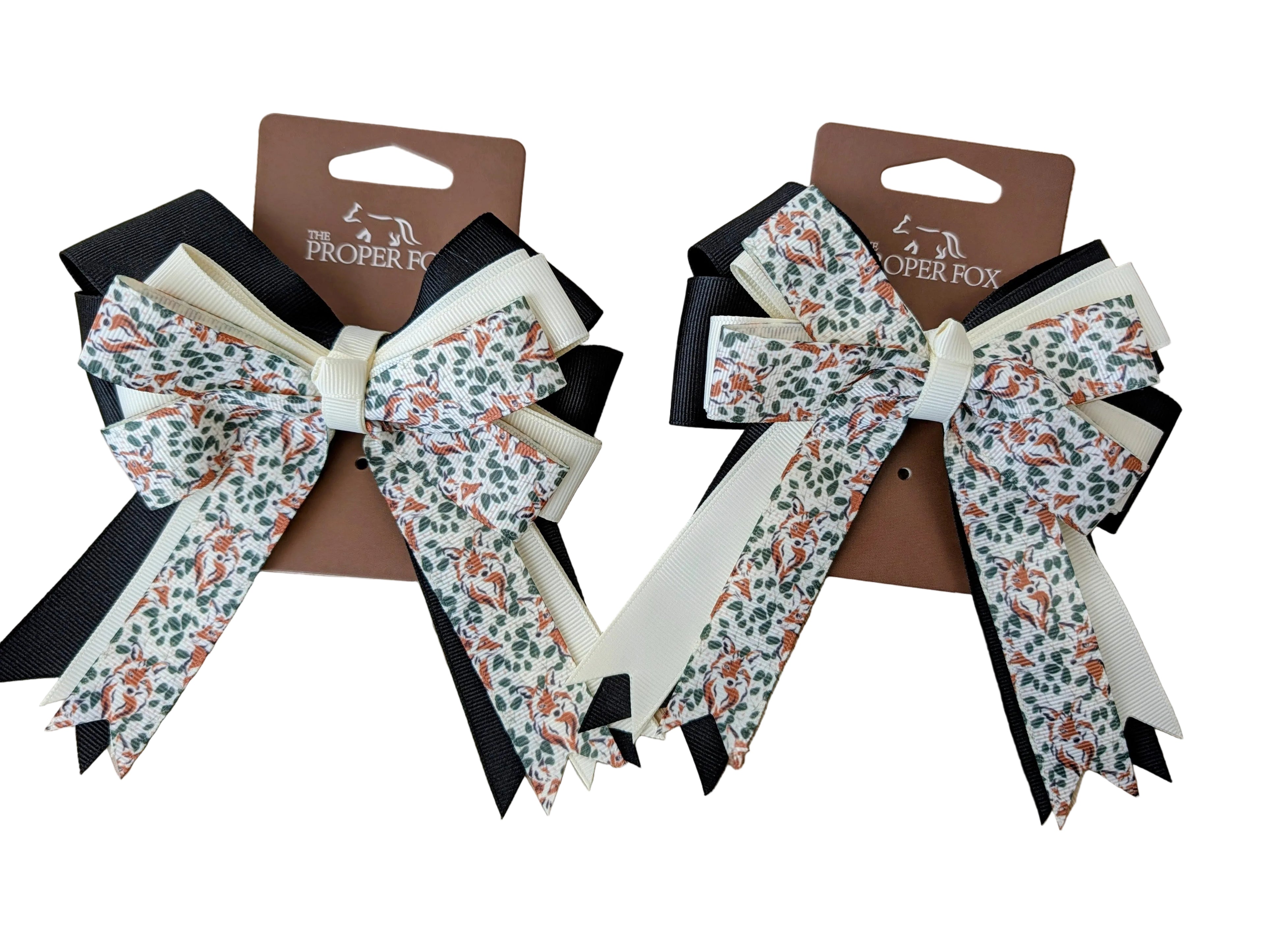 Equestrian Horse Show Bow, Fox Pattern