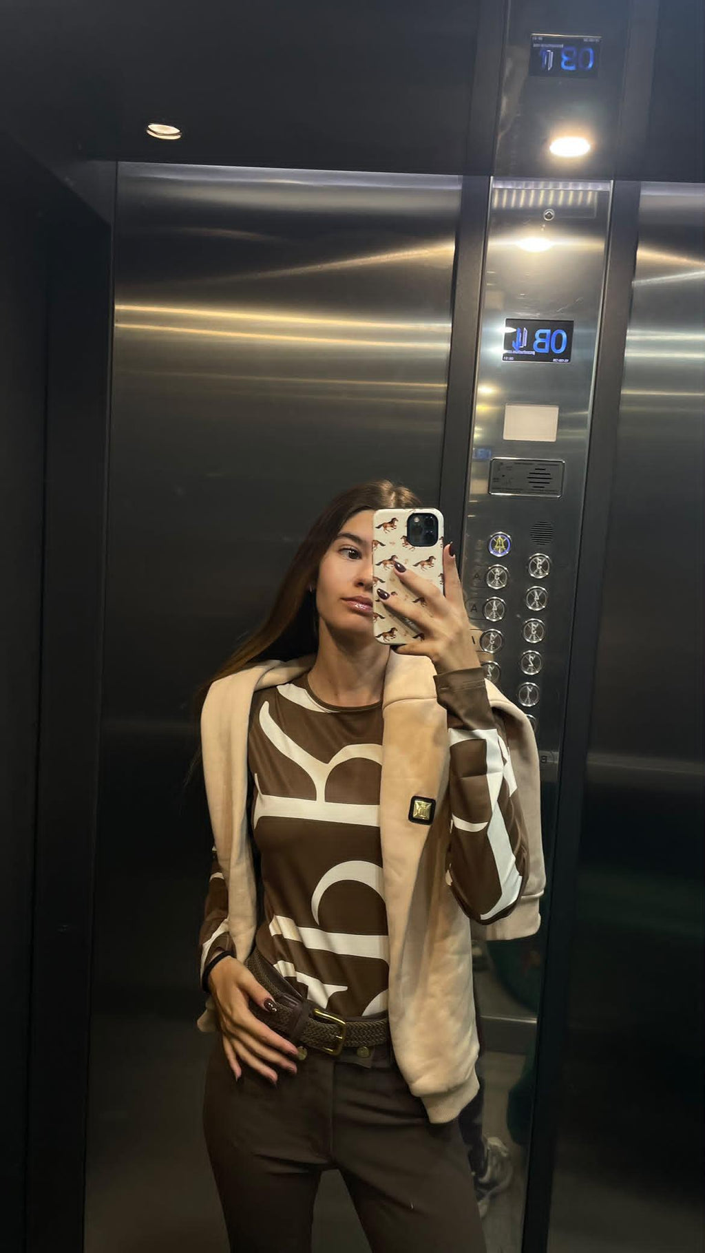 Mocha Monogram Top