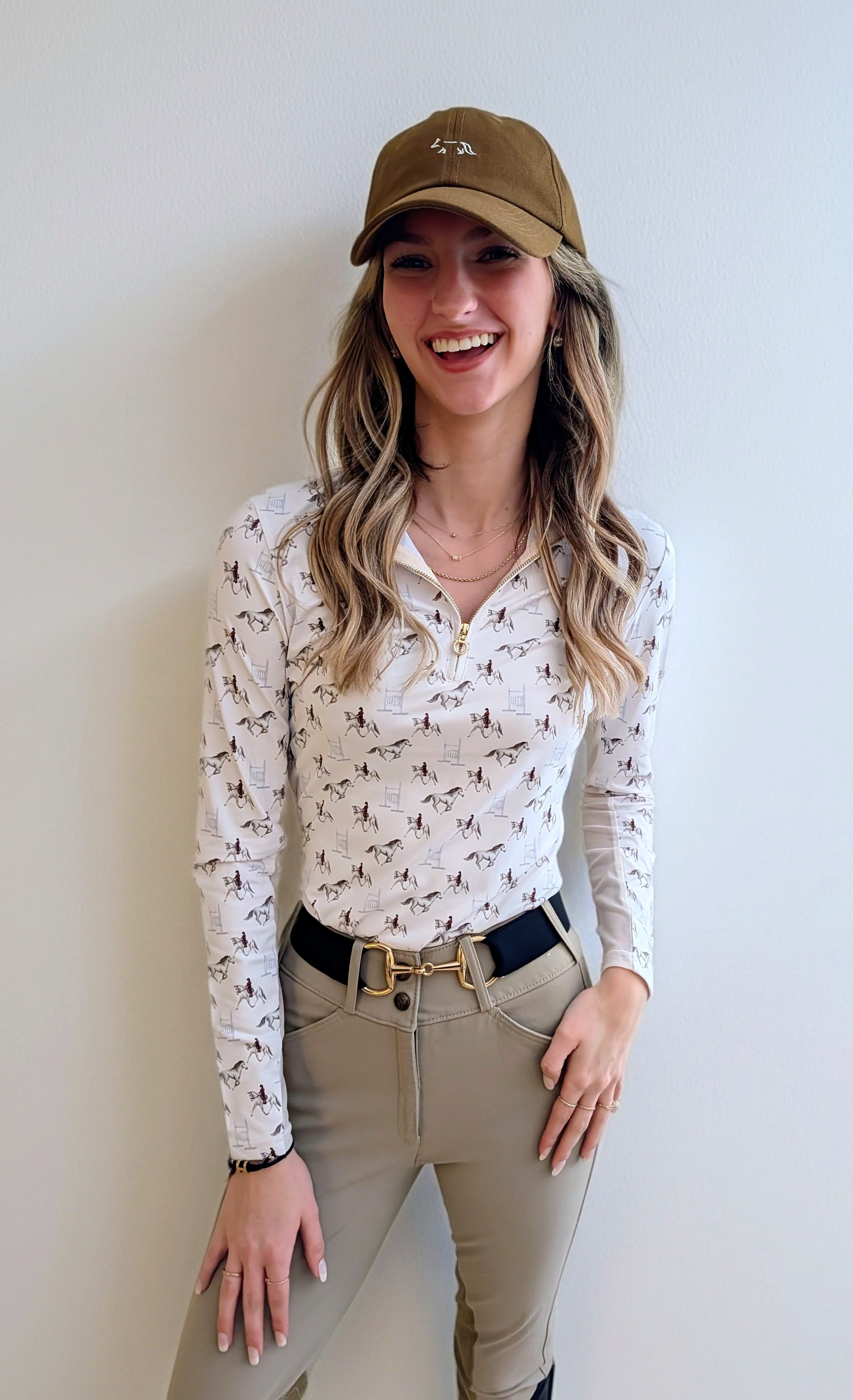 Ladies Grey Horse Sun Shirt