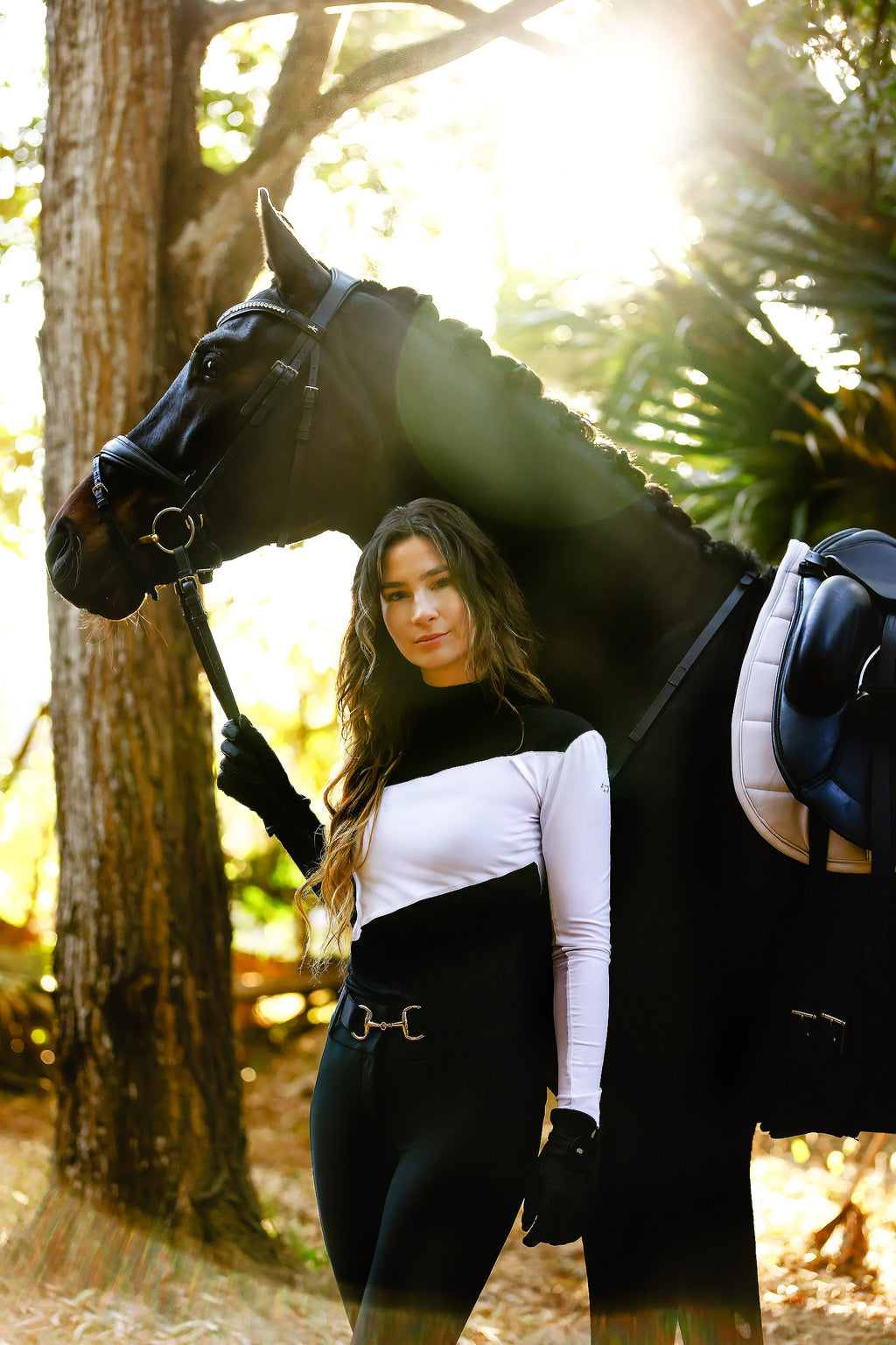 Mockneck Colorblock Black & White