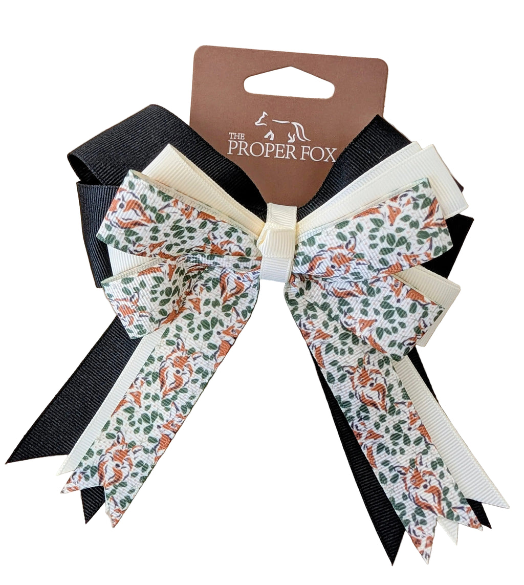 Equestrian Horse Show Bow, Fox Pattern