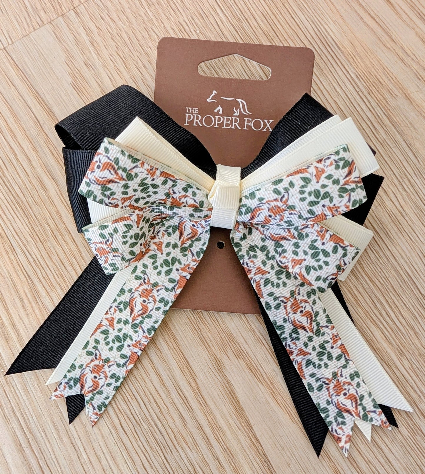 Equestrian Horse Show Bow, Fox Pattern