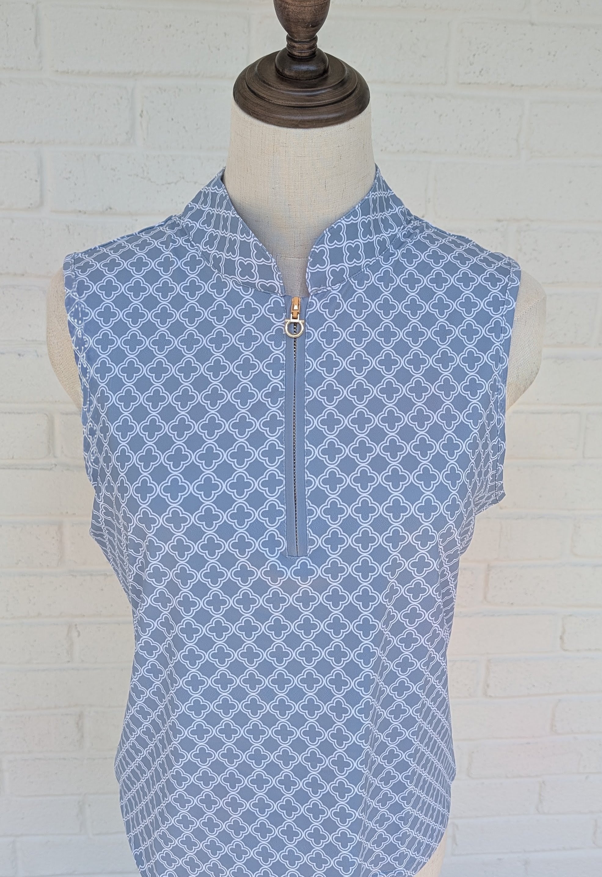 Soft Blue Sleeveless Riding Top