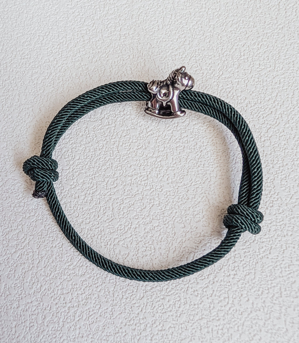 Hunter Green Pony Charm Bracelet